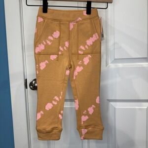 Grayson Mini Toddler Brown Pink Tie Dye Fleece Jogger Pants Size 3T